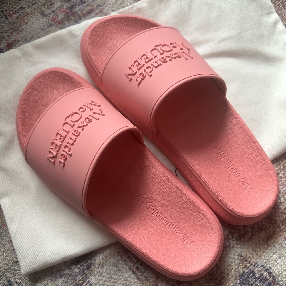 Alexander McQueen Pink Slide Sandals